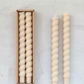 Cream Unscented Twisted Taper Candles