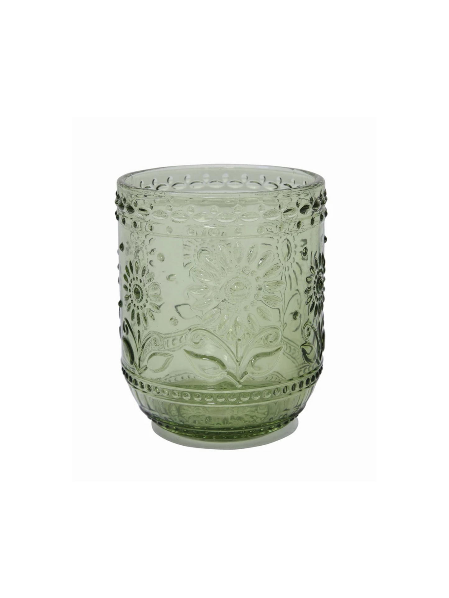 Embossed Drinking Glass - Olive