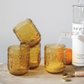 Embossed Drinking Glass - Amber