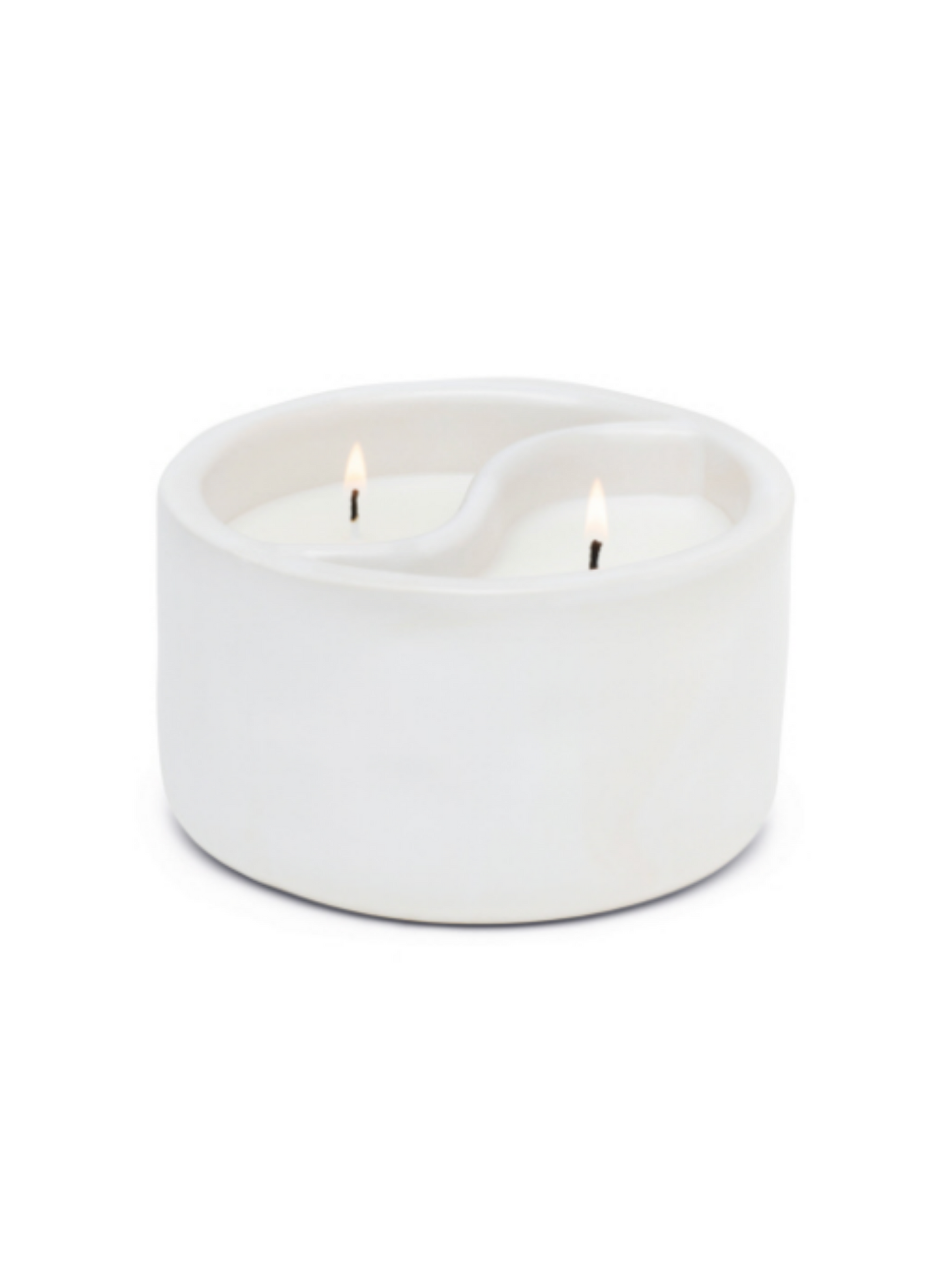 Ying Yang 11oz White Ceramic Candle