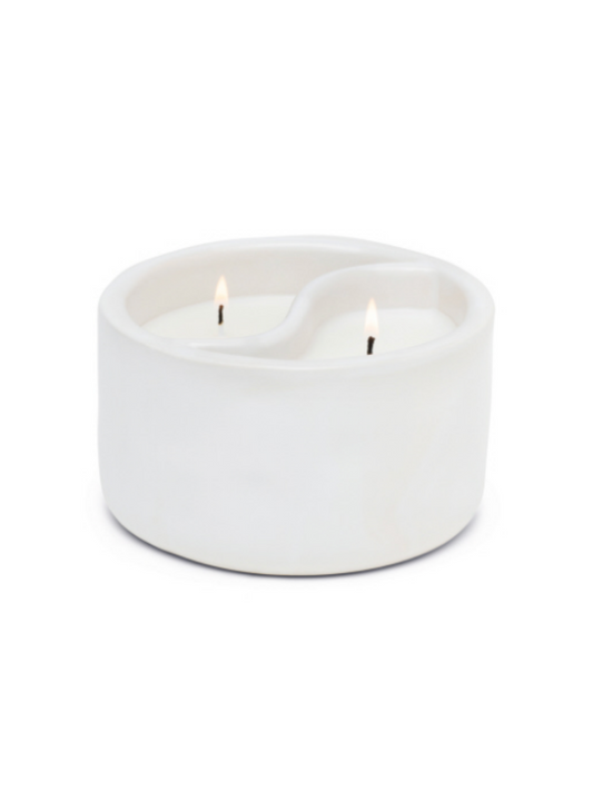 Ying Yang 11oz White Ceramic Candle