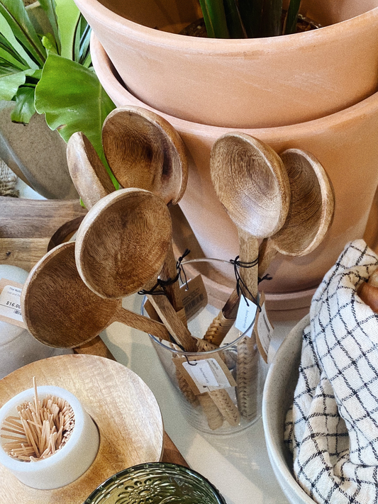 Mango Wood Spoon with Bamboo Wrapped Handle