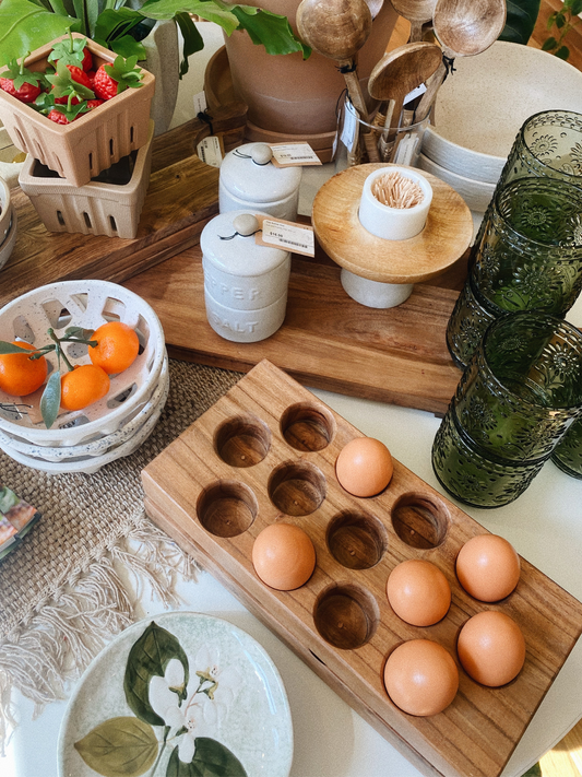 Acacia Wood Egg Tray