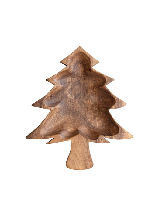 Wood Christmas Tree Shaped Bowl