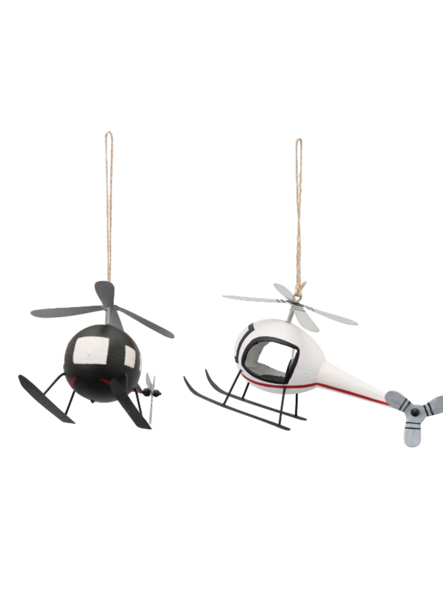 Hand-Painted Tin Helicopter Ornament