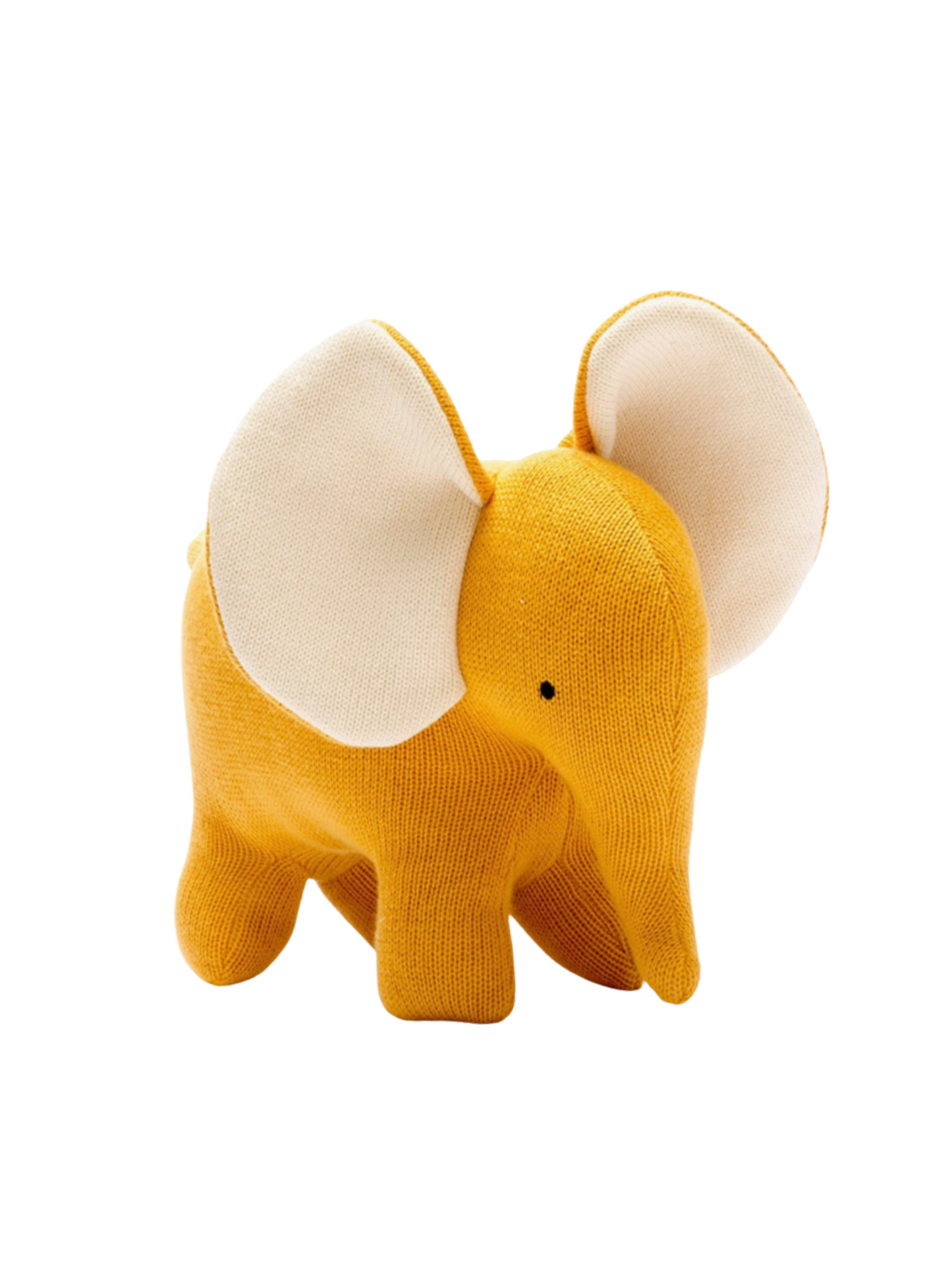 Large Organic Cotton Mustard Elephant Plush Toy